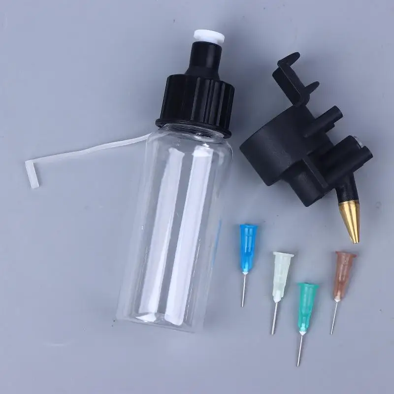 Kit de aerógrafo com garrafa especial de 50ml e bico descartável de 0.2mm/0.3mm/0.5mm/0.8mm, ferramenta de escova de ar sem limpeza, módulo de spray