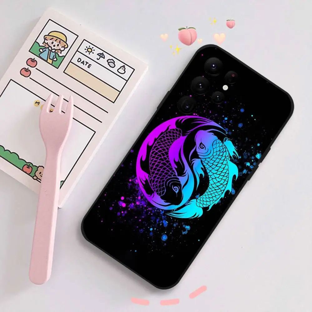 Etui na telefon z japońskim karpiem koi do Samsunga serii S, S20, S21, S22, S23, S24 FE Plus Ultra, z nadrukiem, wykonane z TPU.