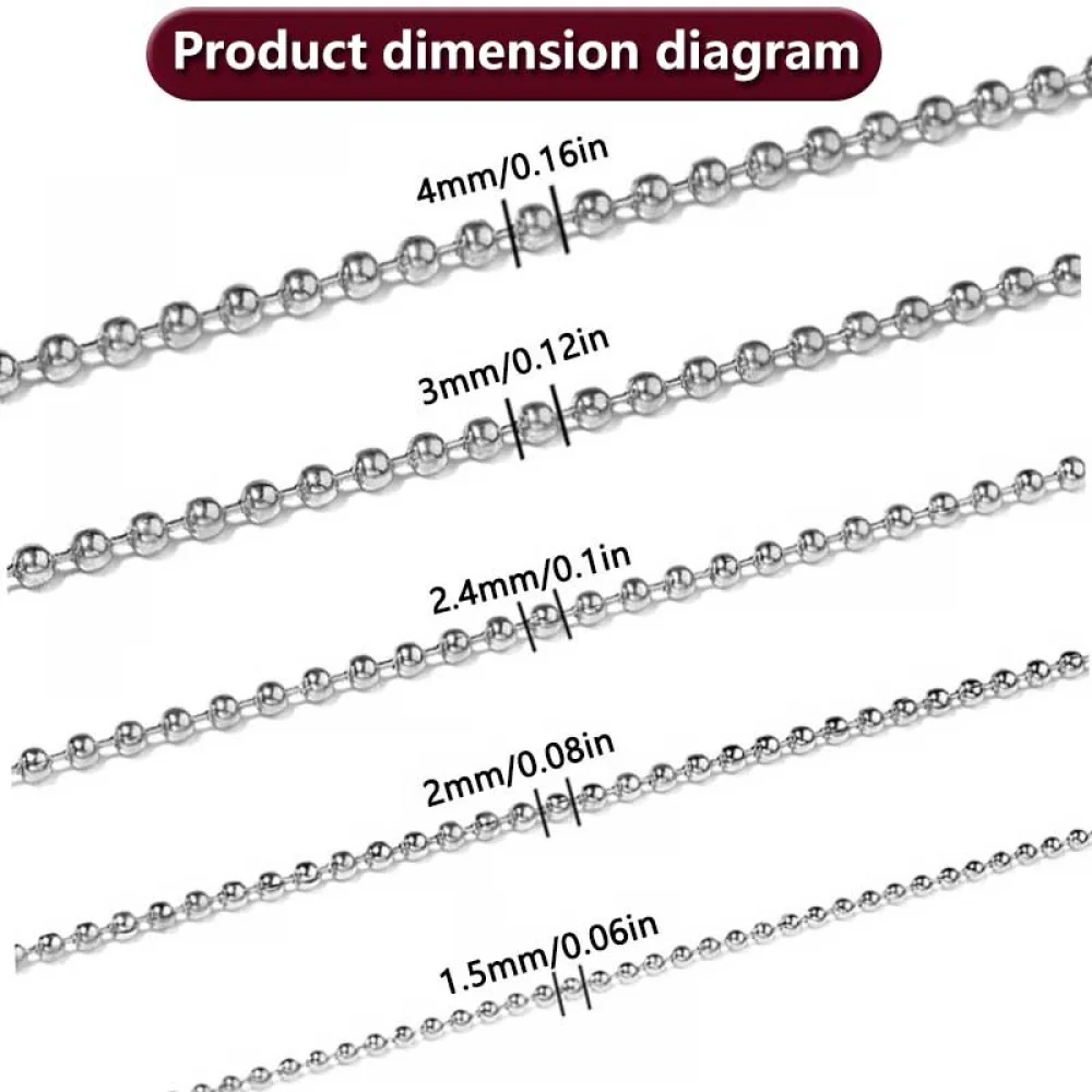 1roll Iron Beads Chain for DIY Jewelry Making