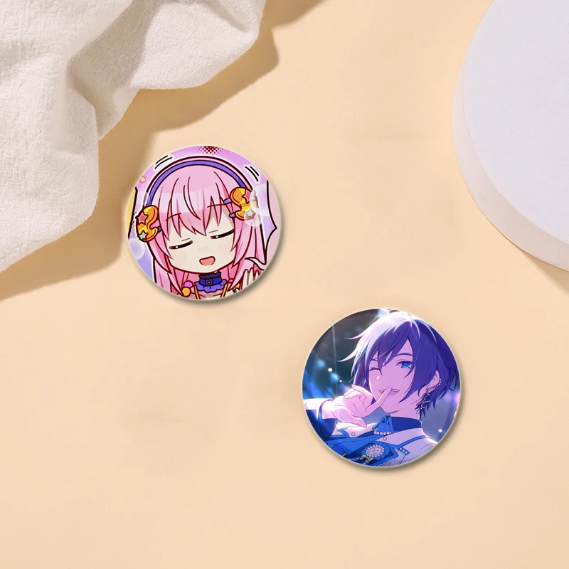 Anime Project SEKAI Pins Creative Tinplate Plastic Badge Custom Cartoon Brooch Pin for Fans Collection Gifts Decorative Clothes