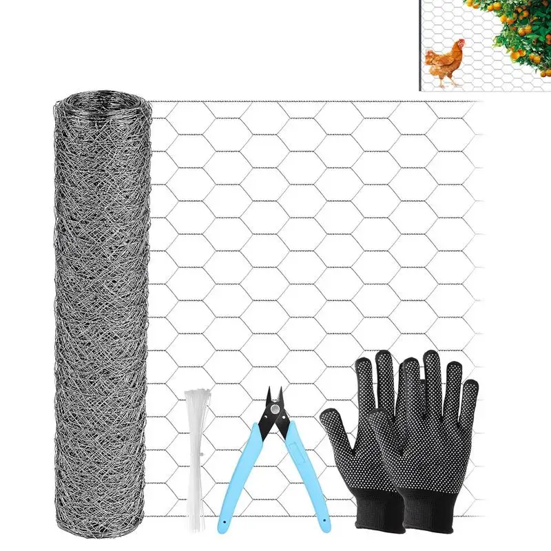 

Chicken Wire Mesh Lightweight Hexagonal Mesh Net For Chicken Coop Protective Pet Rabbit Chicken Fencing Cuttable Fence Cover