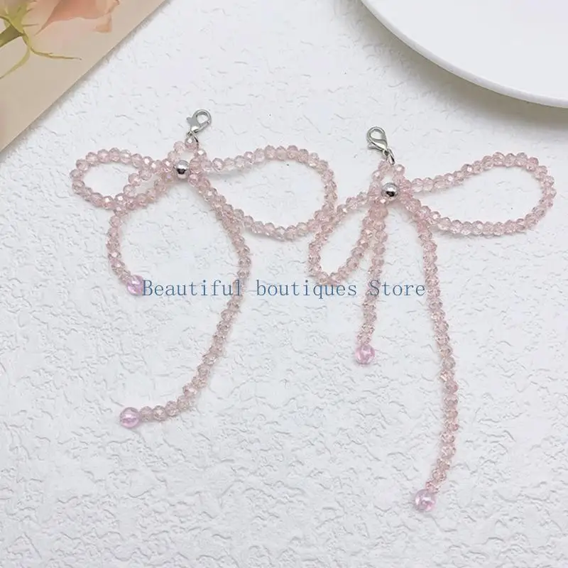 U4LF Handmade Sparkling Shoe Charm Chic Crystal Shoe Pendant Keychain Dainty Crystal Bowknot Shoe Hangings Ornament