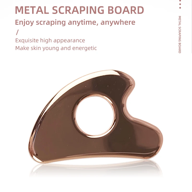 Multi‑Color Zinc Alloy Gua Sha Board Hollow Grip Design Full Body Facial Scraping Massage Guasha Tool