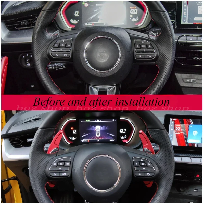 For MG5 2021-2022 Model Steering Wheel Shift Paddles MG5 Special Decorative Glitter Sticker Accessories Interior Modification