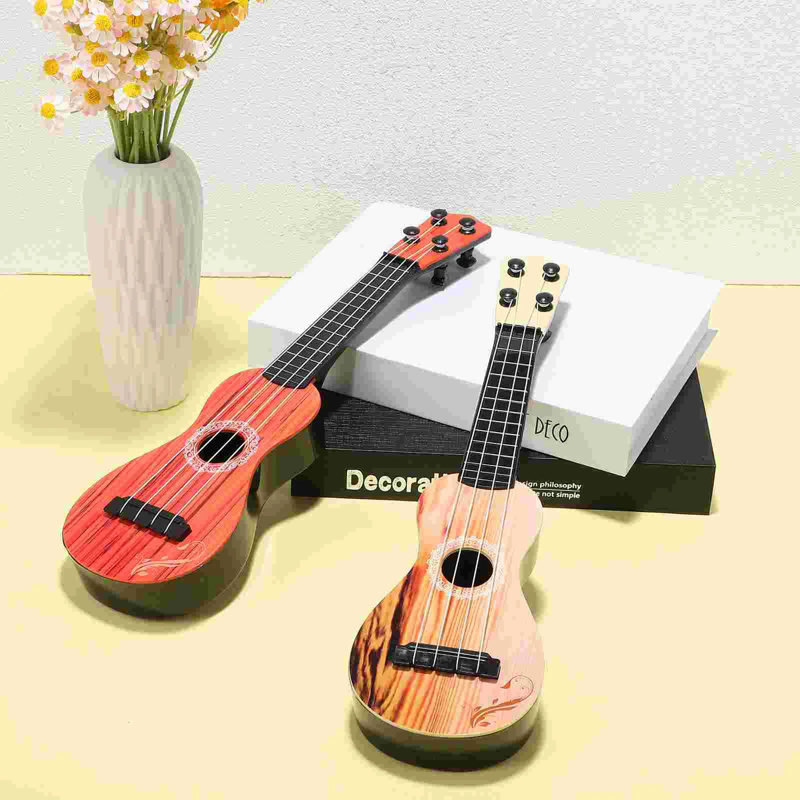 Ukulele Music Instrument Ukulele Acoustic Small Guitar Wood Like Grain Ukulele 4 String Guitar Kids Beginners Gift 38Cm 15In