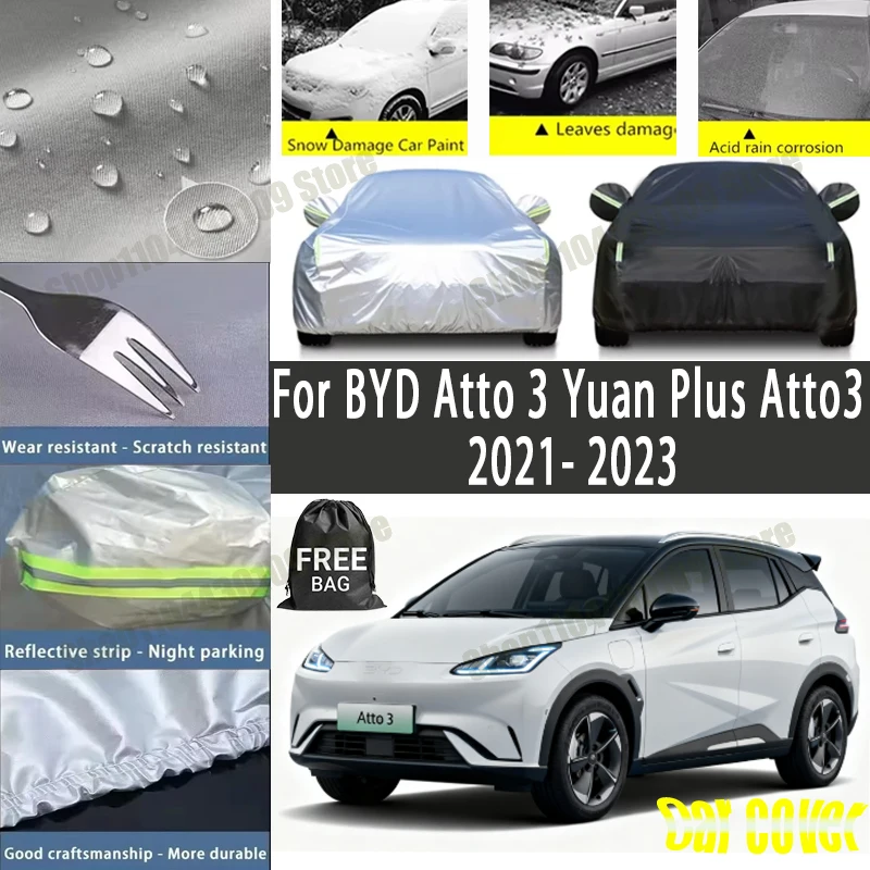 

Чехол для автомобиля BYD Atto 3 Yuan Plus Atto3 2021-2023, зимний и летний, защита от снега и пыли, водонепроницаемый, солнцезащитный, для защиты автомобиля