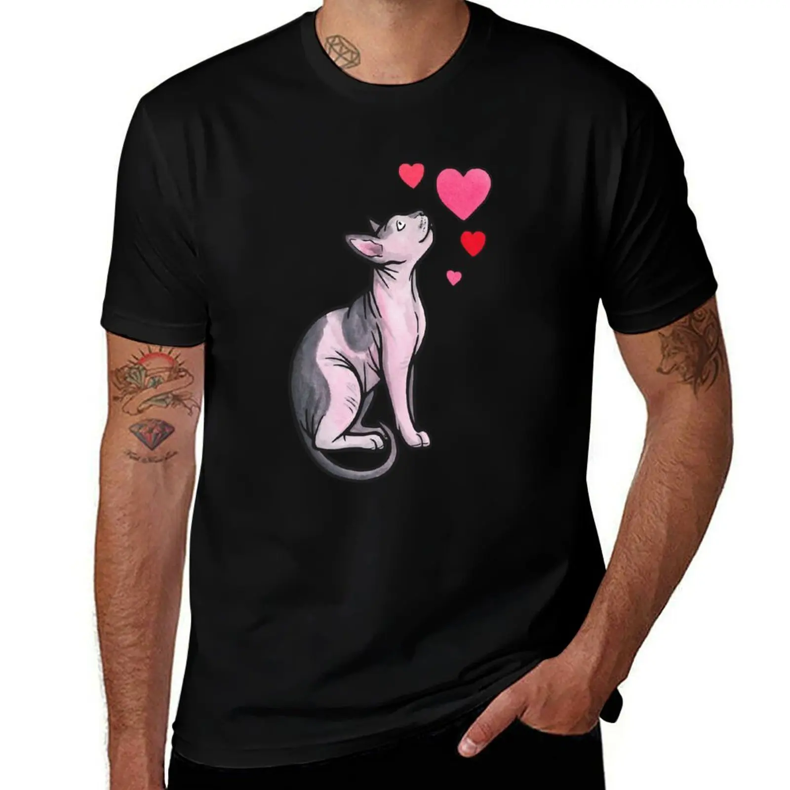 

Sphynx love T-Shirt t shirt men 100% cotton luxury brand man t shirts high quality luxury brand t shirt man casual T-Shirt