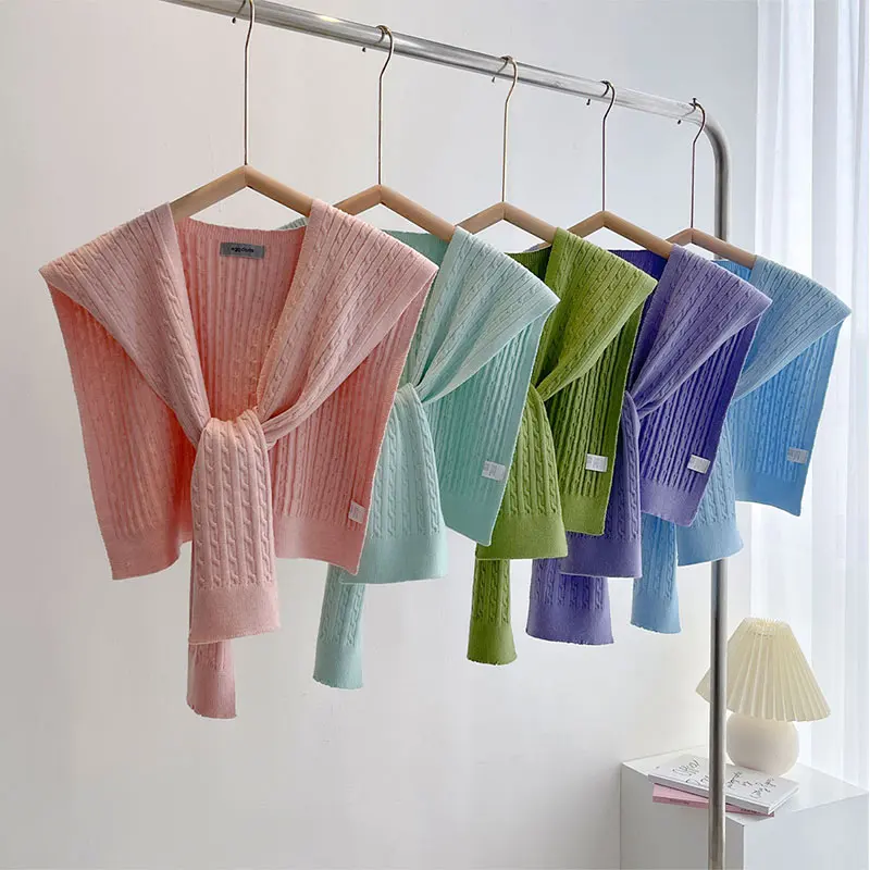 بلون محبوك الصليب وشاح الكورية قميص وهمية طوق شال شتاء دافئ وعصري الرقبة أدفأ امرأة وشاح جديد الخمار