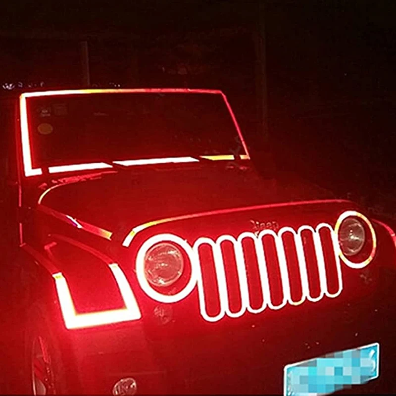 5cm Car Reflective Strip Tape Film Safety Warning Sticker Strip Auto Body Waterproof Protective Reflective Stickers Decal 1/3M