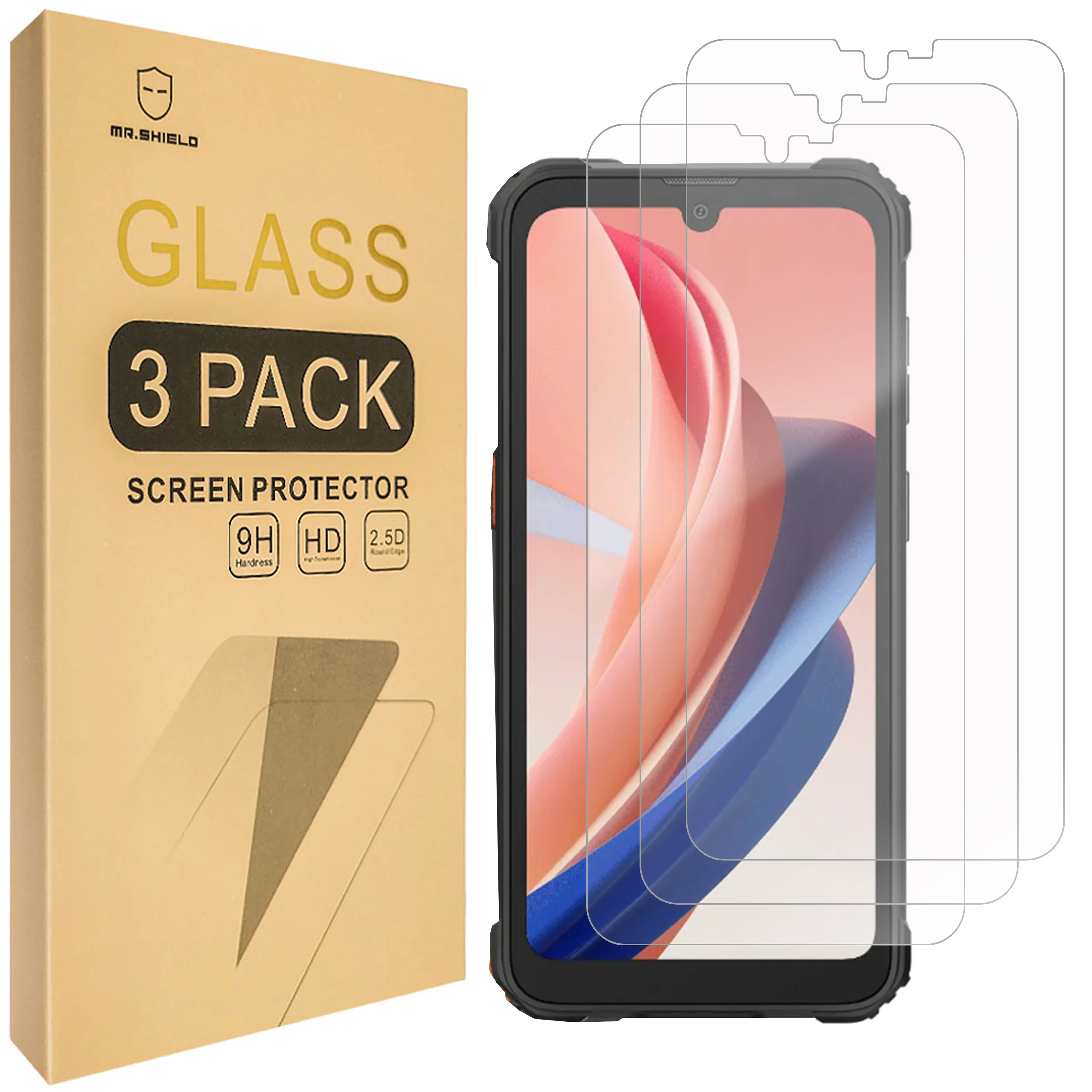 

Mr.Shield Screen Protector compatible with Blackview Oscal S70 Pro / Oscal S70 [Tempered Glass] [3-PACK] [9H Hardness]