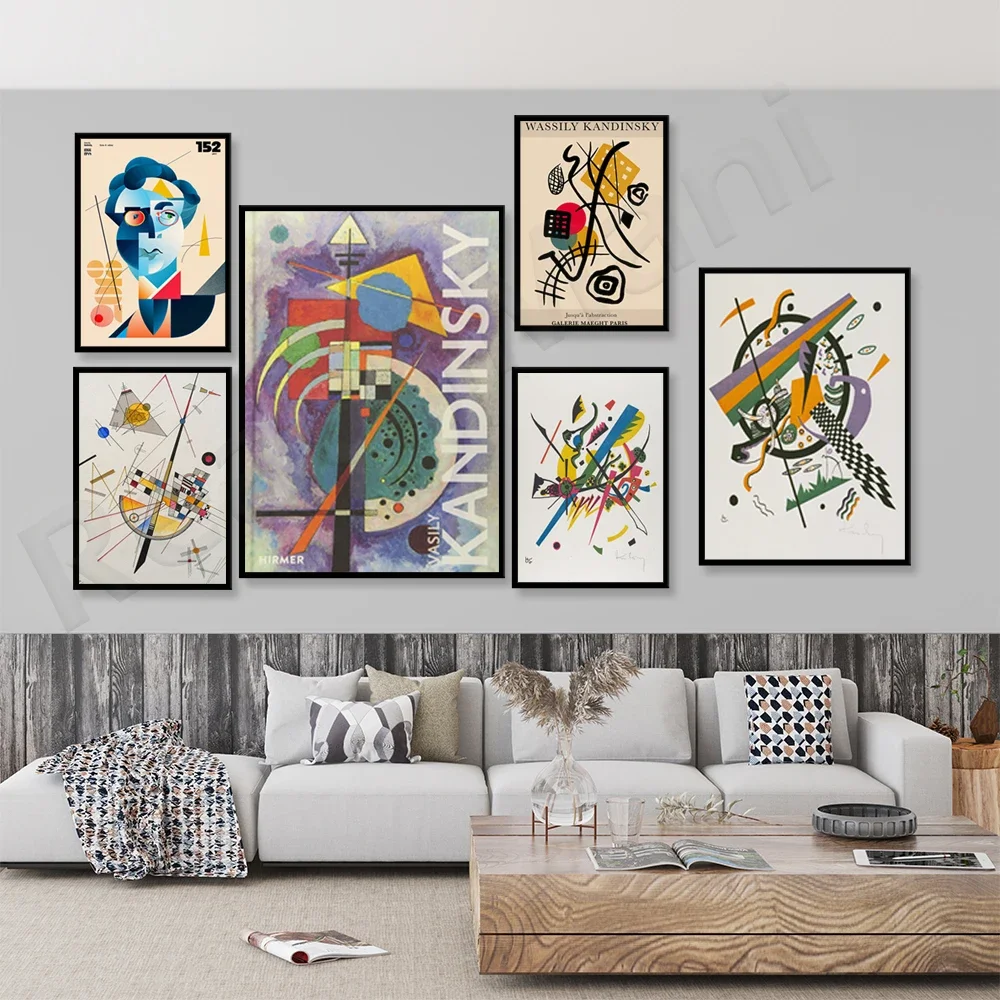 Famoso arte Vintage Wassily Kandinsky lienzo pintura póster e impresión cuadro artístico de pared sala de estar decoración del hogar Cuadro