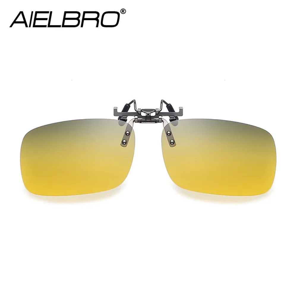 AIELBRO Men's Sunglasses Polarized Clip on Sunglasses with Free Box Photochromic Night Driving Fishing Cycling Clip on Glasses