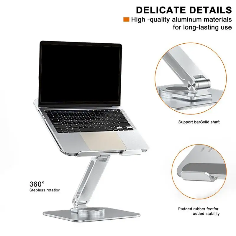 Imagem -04 - Suporte Ergonômico para Notebook para Mesa Suporte para Computador Suporte para Laptop Eixo Rotativo Base de Refrigeração