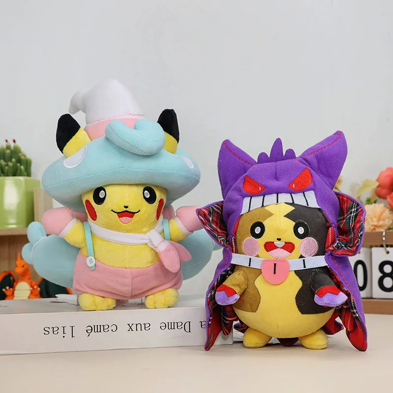 

Pokemon Anime Pocket Monsters Pikachu Cosplay Toy Halloween Pikachu Cos Mimikyu Hattrem Peluche Doll Morpeko Gengar Plush Doll