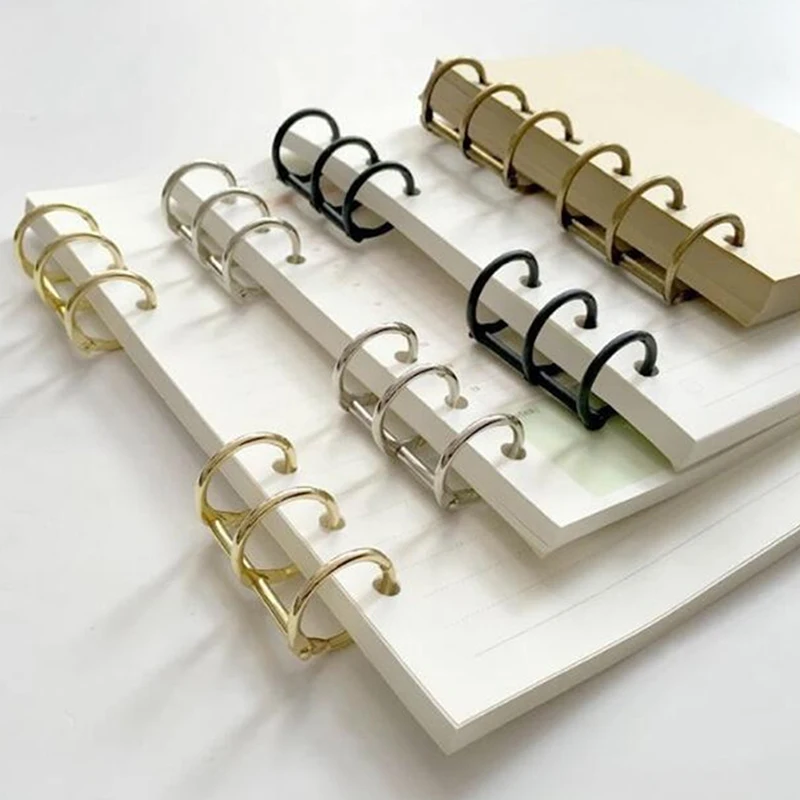 2pcs Metal 3 Rings Binder Notebook Hinged Rings Album Spiral Binder Rings Loose Leaf Circle Binding Clip