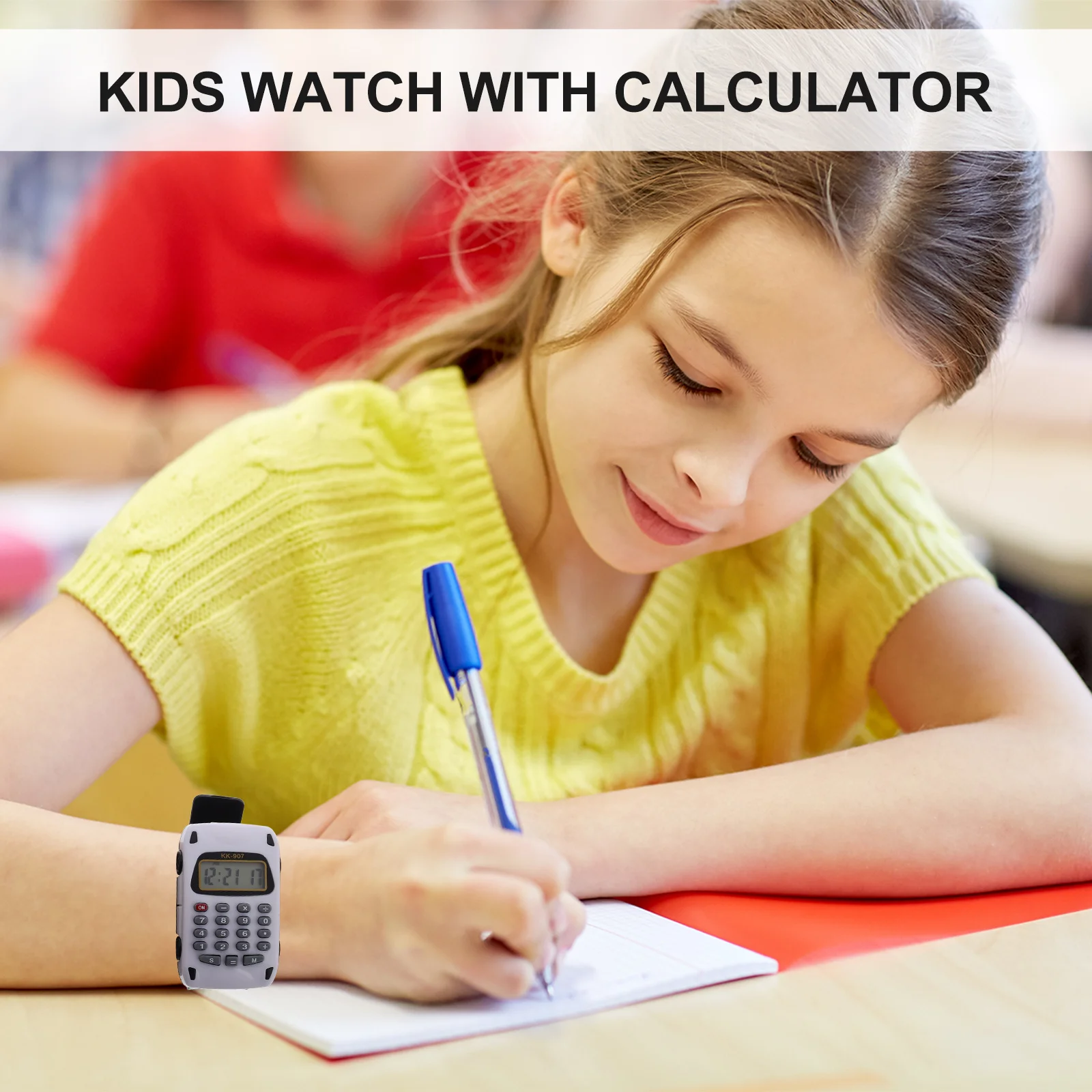 2 stuks digitale rekenmachine kinderen kijken vierkant multifunctioneel polshorloge draagbaar wiskundig uurwerk educatief schoolgebruik