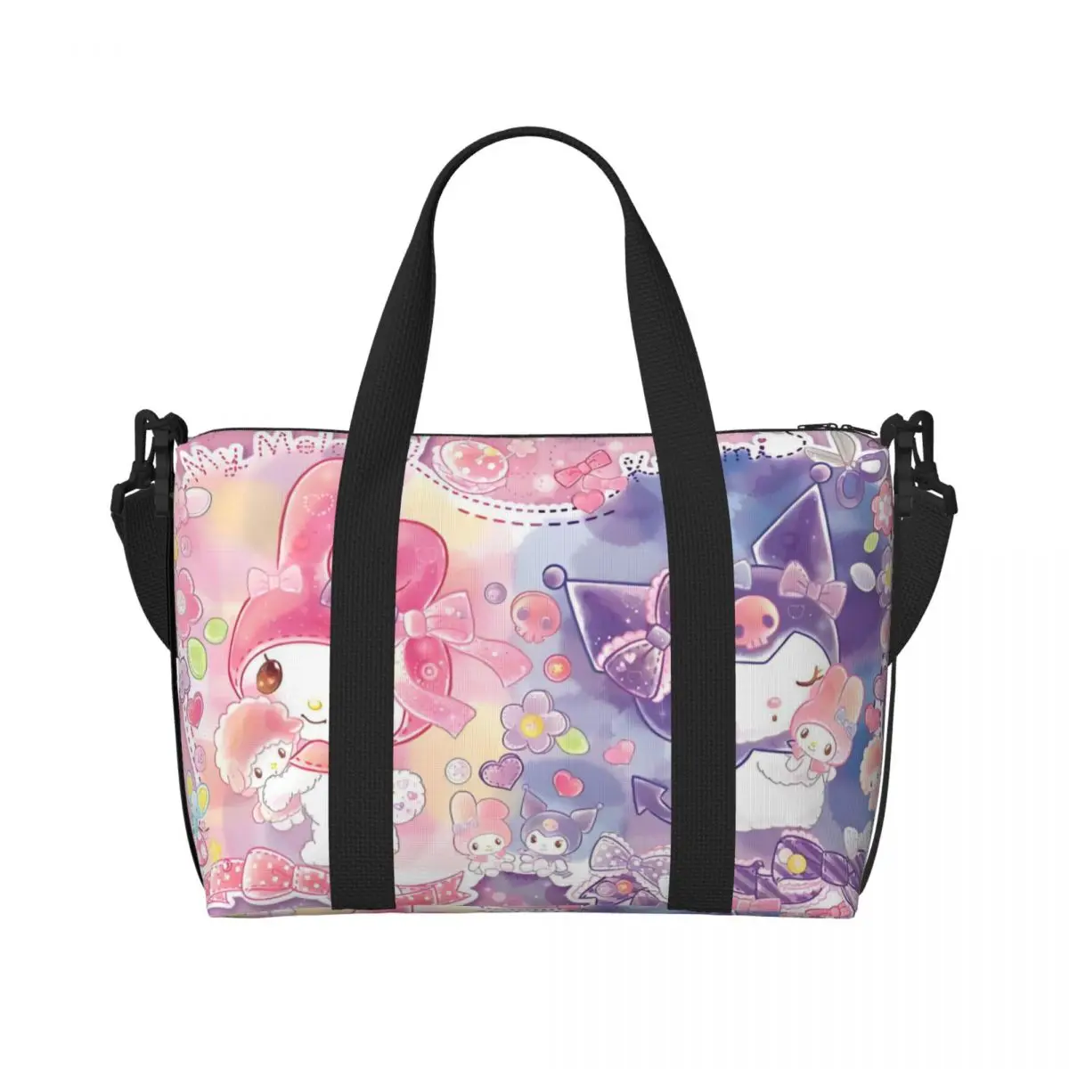 

Сумка-тоут для покупок с мелодией на заказ, женская большая вместительная классическая сумка с героями мультфильмов аниме, пляжные дорожные сумки для спортзала