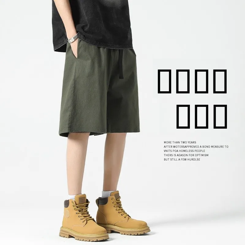 

Мужские летние брюки свободного кроя из хлопка, повседневные, в стиле милитари, спортивные, длиной до колена, комфортные, новинка