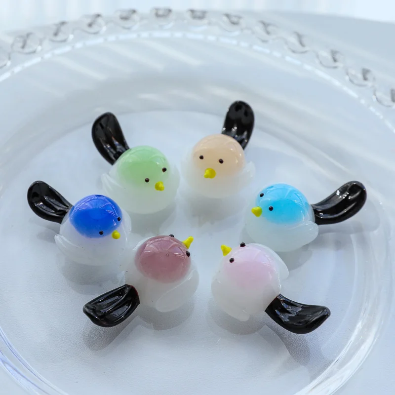 Creative Cute Bird Pen Holder Desktop Glass Decoration Living Room Desk Home Color Mini Skylark Glass Decoration