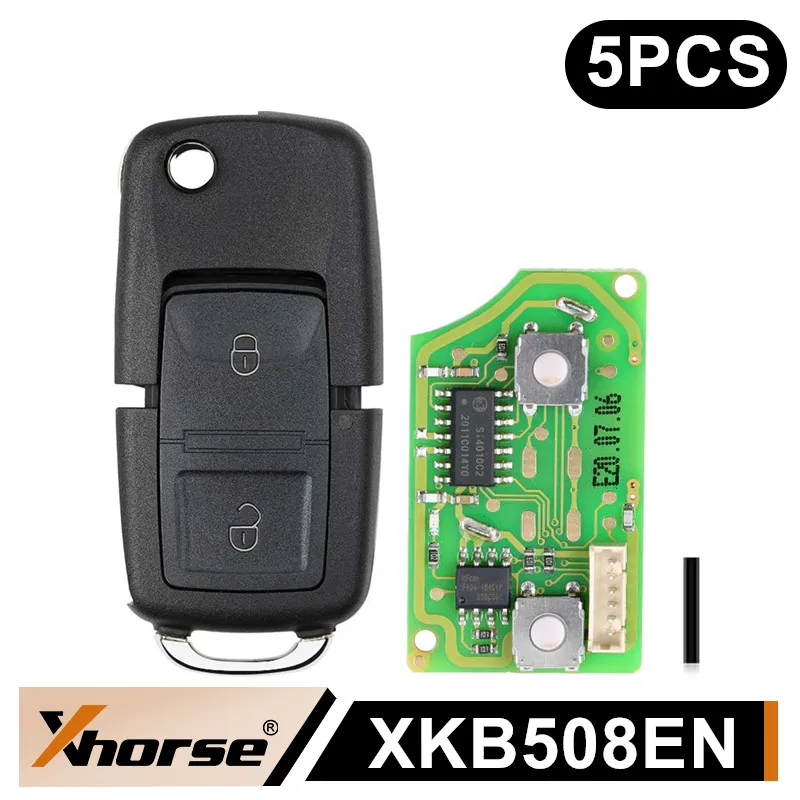 

5PCS XHORSE XKB508EN Wire Universal Remote Key B5 Style 2 Buttons for VVDI Key Tool, VVDI2(English Version)