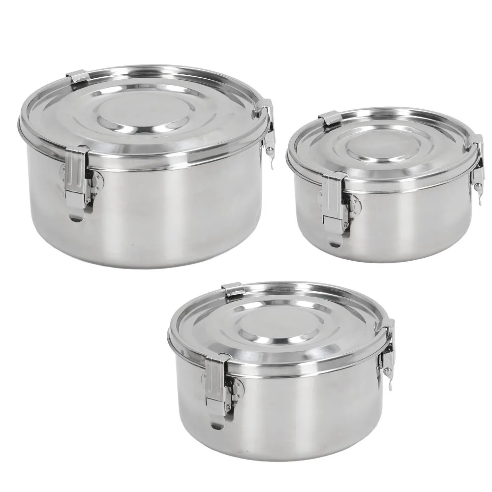 3PCS Portable 304 Grade Stainless Steel Portable Lunch Container 650ml/1000ml/1600ml Food Storage Container Lunch Box For Office