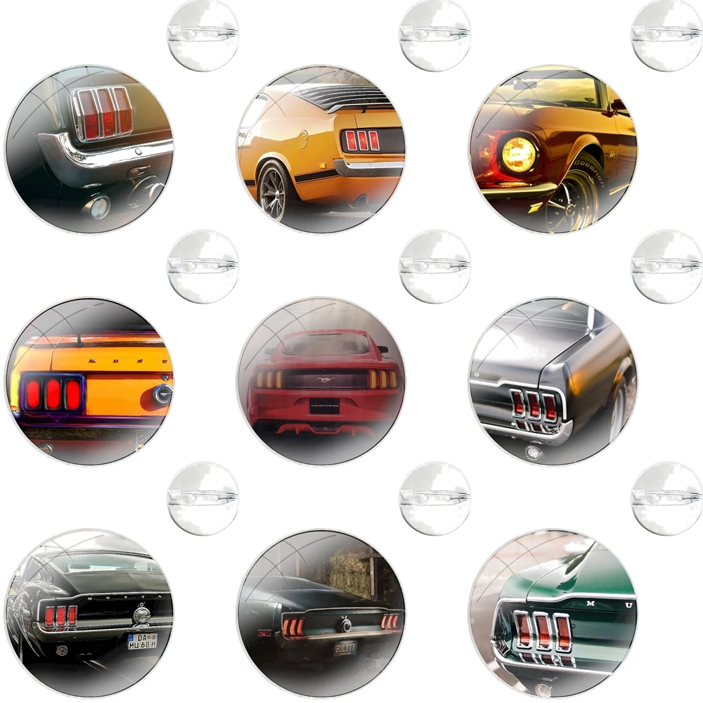 CLASSIC MUSTANG TAIL LIGHTS Pin Icons Brooch Jewelry Accessories