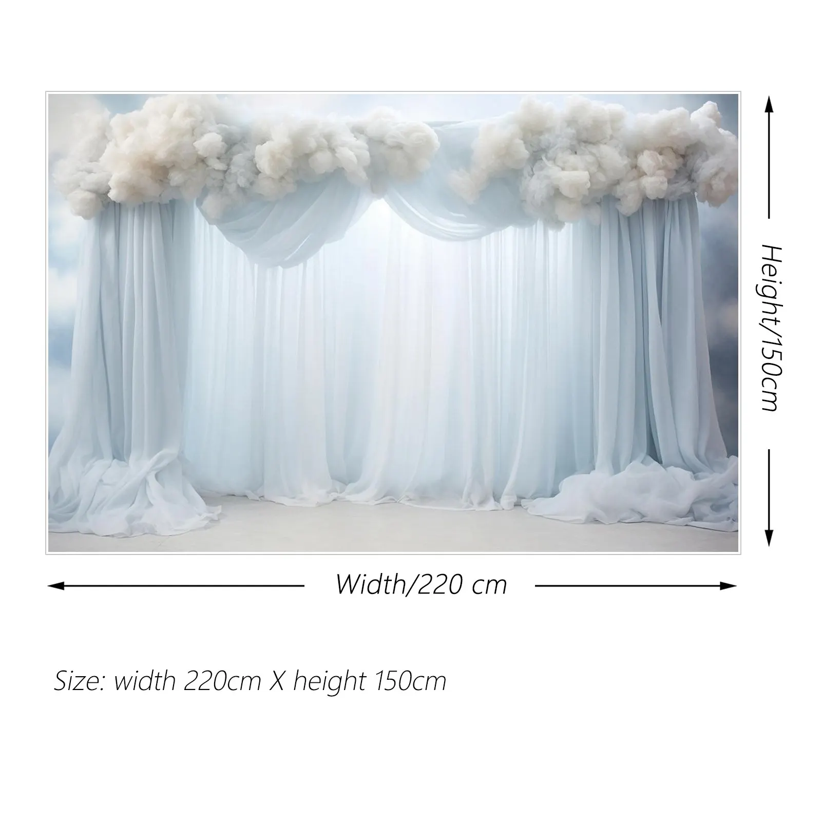 MOON.QG-telón de fondo de tela drapeada para boda, cortina de nube azul y blanca, fondo fotográfico personalizado, accesorios de decoraciones para estudio de ducha nupcial