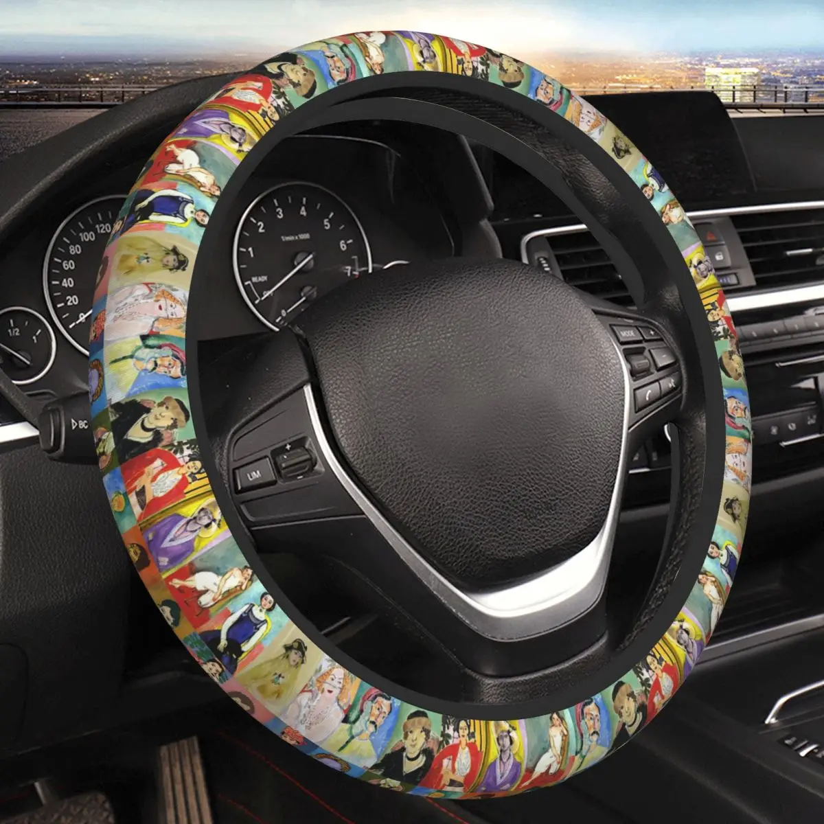 

Henri Matisse Faces Thickening Car Steering Wheel Cover 38cm Universal Suitable Car-styling Car Accessories