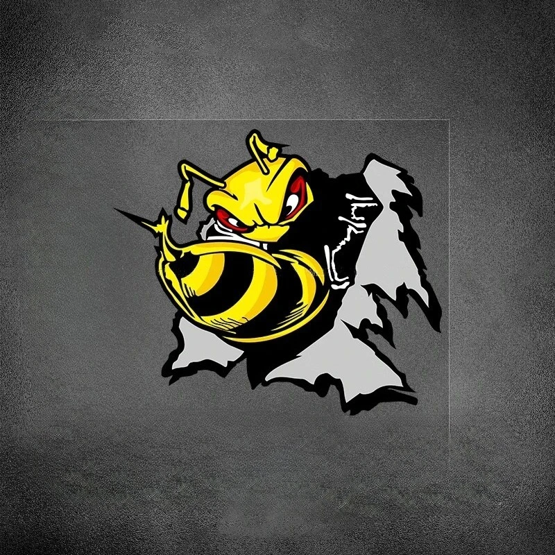 Angry Bumblebee Motorcycle Stickers Waterproof Vinyl Decals for Motorbike Helmet Scooter