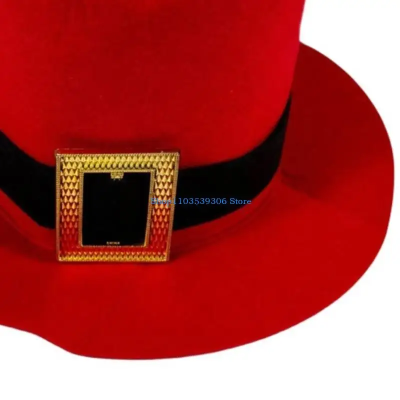 400A Trendsetting Flat Brimmed Hat with Buckle for the Modern Wear Elegant Buckle Hat for Stage Shows