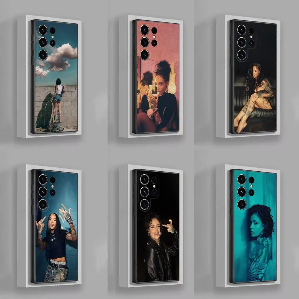 K-Kehlani Folded Crash Phone Case For Samsung S25,S24,S21,S22,S23,S30,Ultra,S20,Plus,Fe,Lite,5G Black Cover