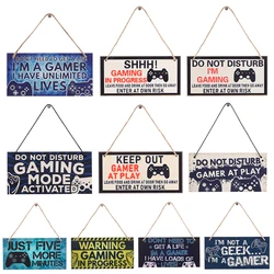 1PC Gaming Room Sign Wood Plaque Do Not Disturb Hanging Pendant I'm Gamer Door Wall Decor Novelty Gift For Teens Boys Girls