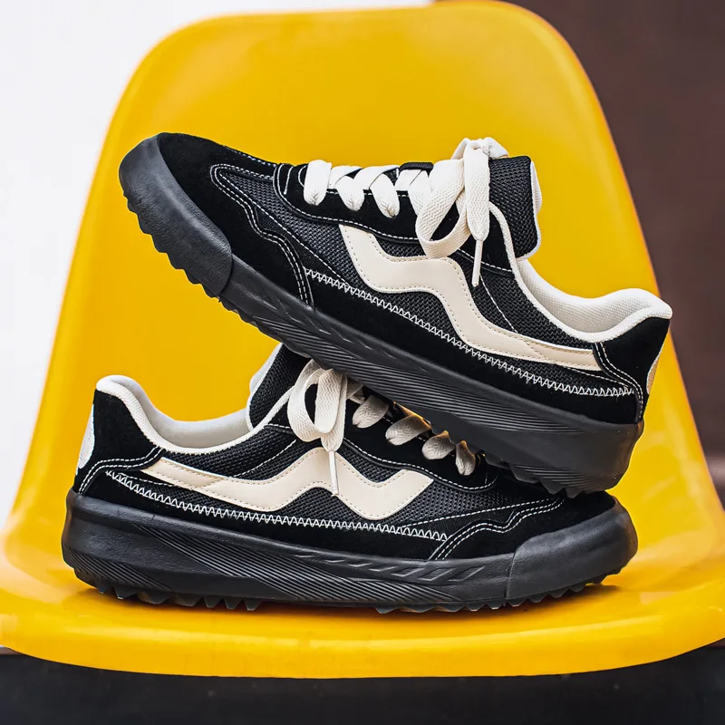 

Новые весенние мужские повседневные кеды из канваса, вулканизированные, на плоской подошве, для скейтбординга, молодежные, стильные, на шнуровке