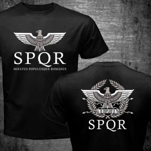 New SPQR Roman Rome Senate Military Faction Eagle Logo Men T-shirt Short Sleeve Casual Cotton O-Neck Summer TShirts