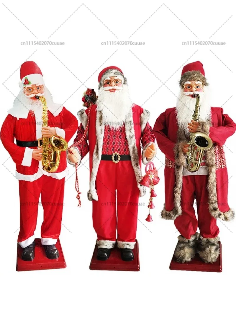 1.8m Animated Santa Claus with Saxophone Motorized Dancing Christmas Decoration