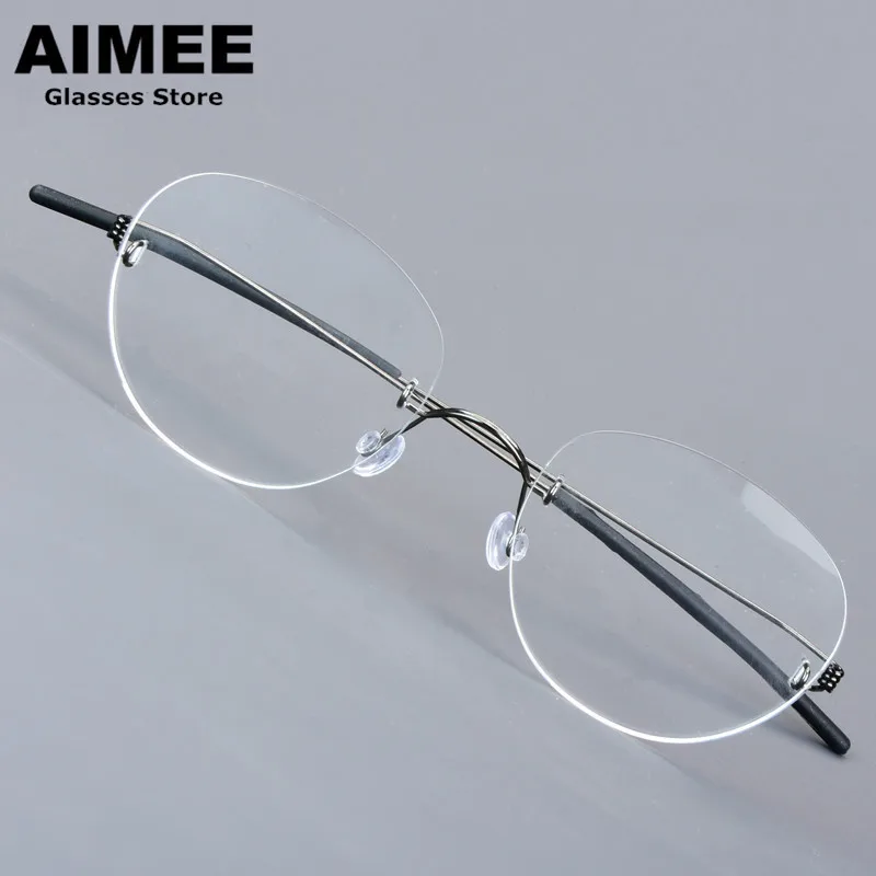 

Denmark Brand Rimless Glasses Frame 2242 Men Screwless Titanium Ultralight Eyeglasses Women Oval Round Frameless Spectacles Gafa