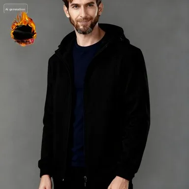 

Fleece outdoor men's jacket autumn and winter large size warm windproof solid color waterproof mountaineering jacket