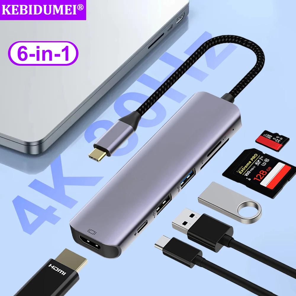 USB C Docking Station Type C to HDMI Adapter USB 3.0 HUB PD100W 4K HD USB C HUB Type C 3.1 Splitter for PC Laptop MacBook Pro