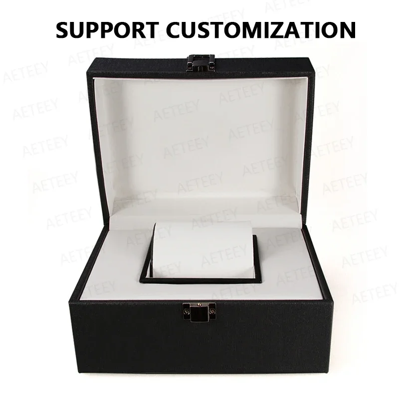 Cloth Brushed Effect Customized and Logo Watch Box Flap Gray Watch Storage Display Box Estojo Para Relógios Gift Watch Case Pack