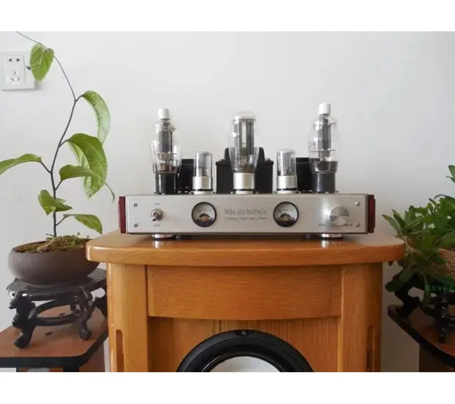 Old Buffalo FU7 (807) Tube Amplifier HIFI Class A AMP Handmade FU7 Amp With Double VU DB Meter Audio Level Meter