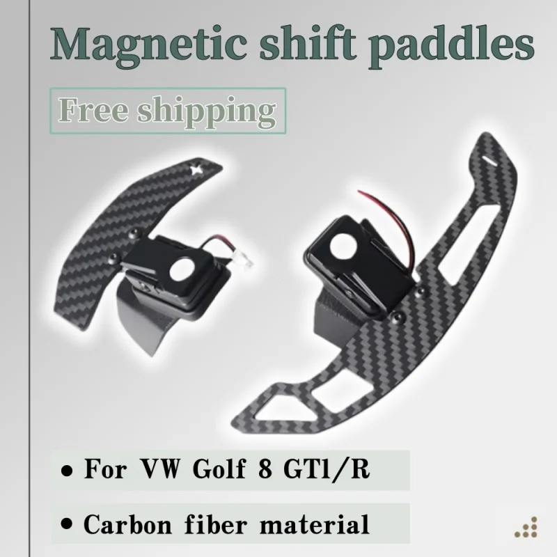 

Магнитные лепестки переключения передач из углеродного волокна на заказ для Volkswagen Golf 8 GTI 8R, установка без потерь, рулевое колесо, автоаксессуары