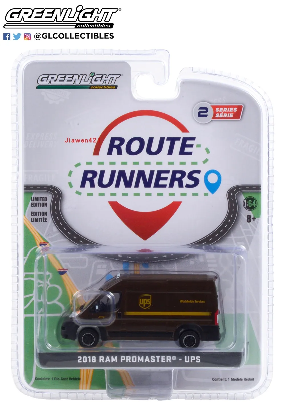 

1:64 2018, Ram PROMASTER UPS, высокая имитация сплава, модель автомобиля, Коллекционная игрушка, подарок, украшение для дисплея