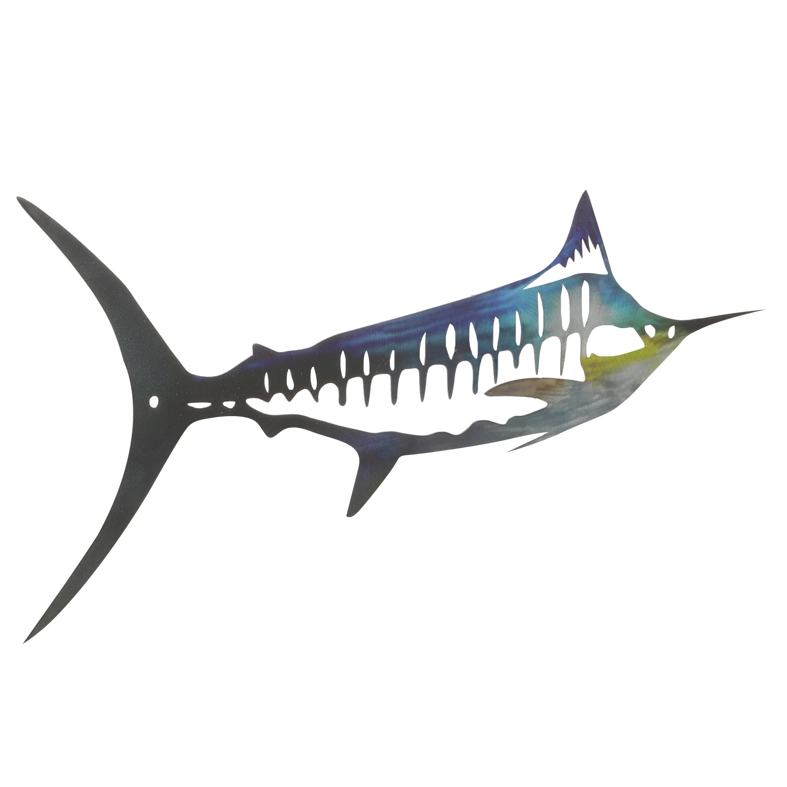 Shark Pendant Decor Metal Wall Sculpture Iron Fish Decoration Hanging Household Animal Sculptures Home