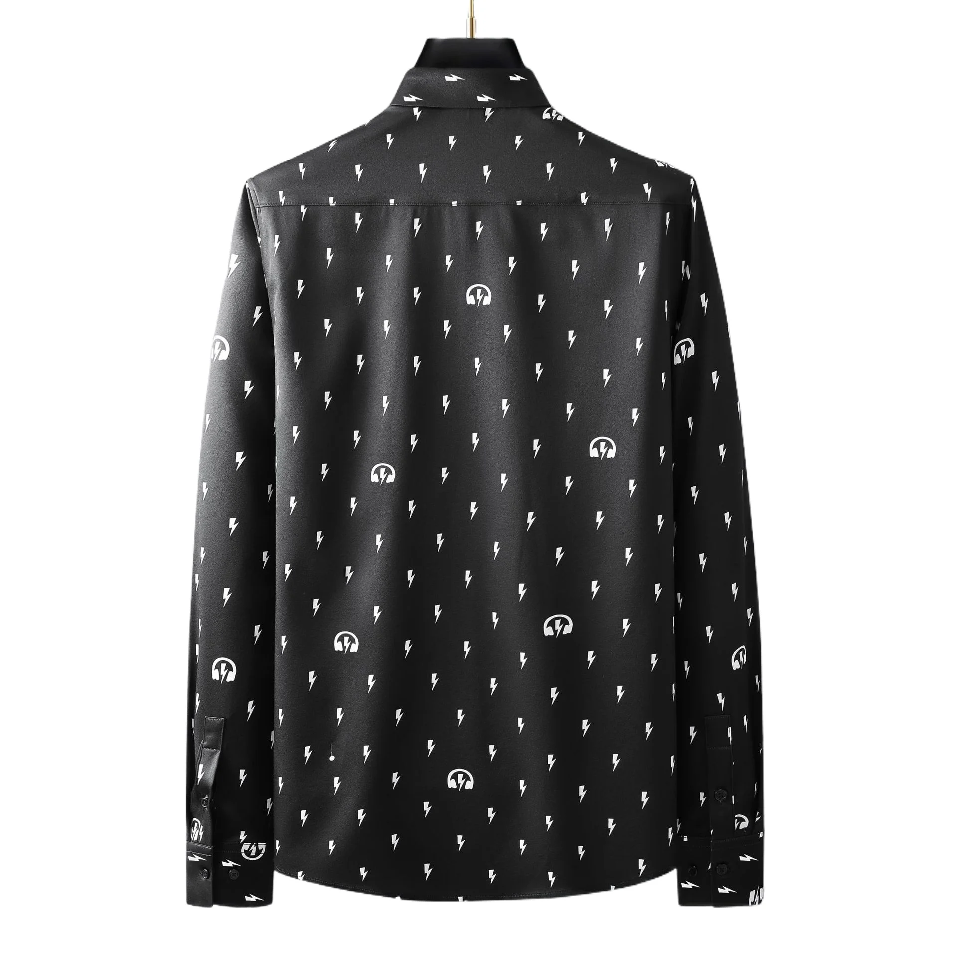 Europe and America Printed Men's Shirts Fashion Casual Business Formal Shirts Long Sleeve Banquet Party Top Luxury Man Clothing