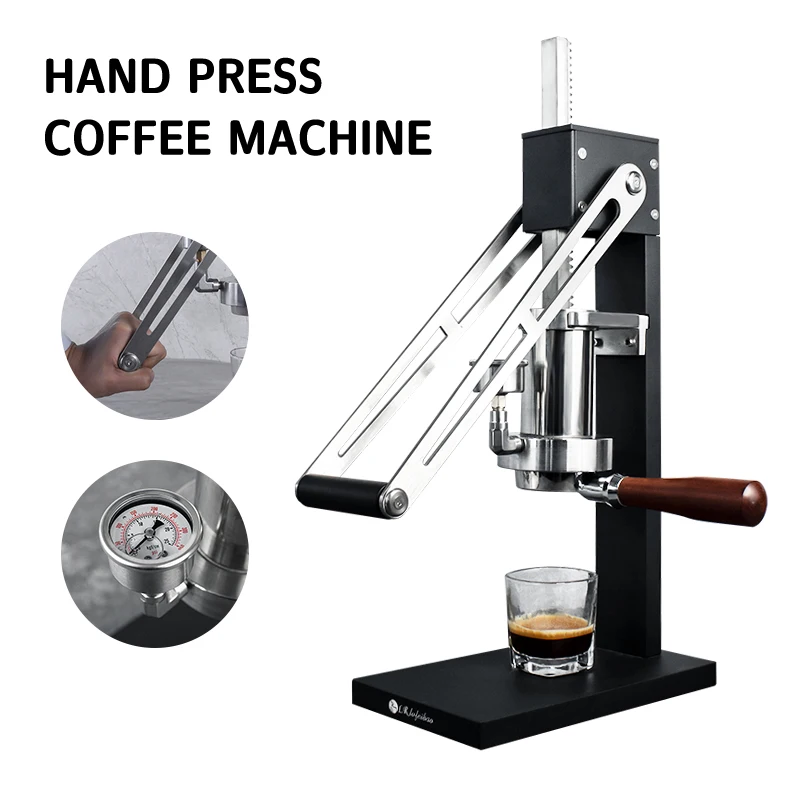 

LRlufeibao Manual Lever Espresso Maker 58mm Human Mechanics Hand Press for Commercial Household Professional 9Bar Coffee Machine