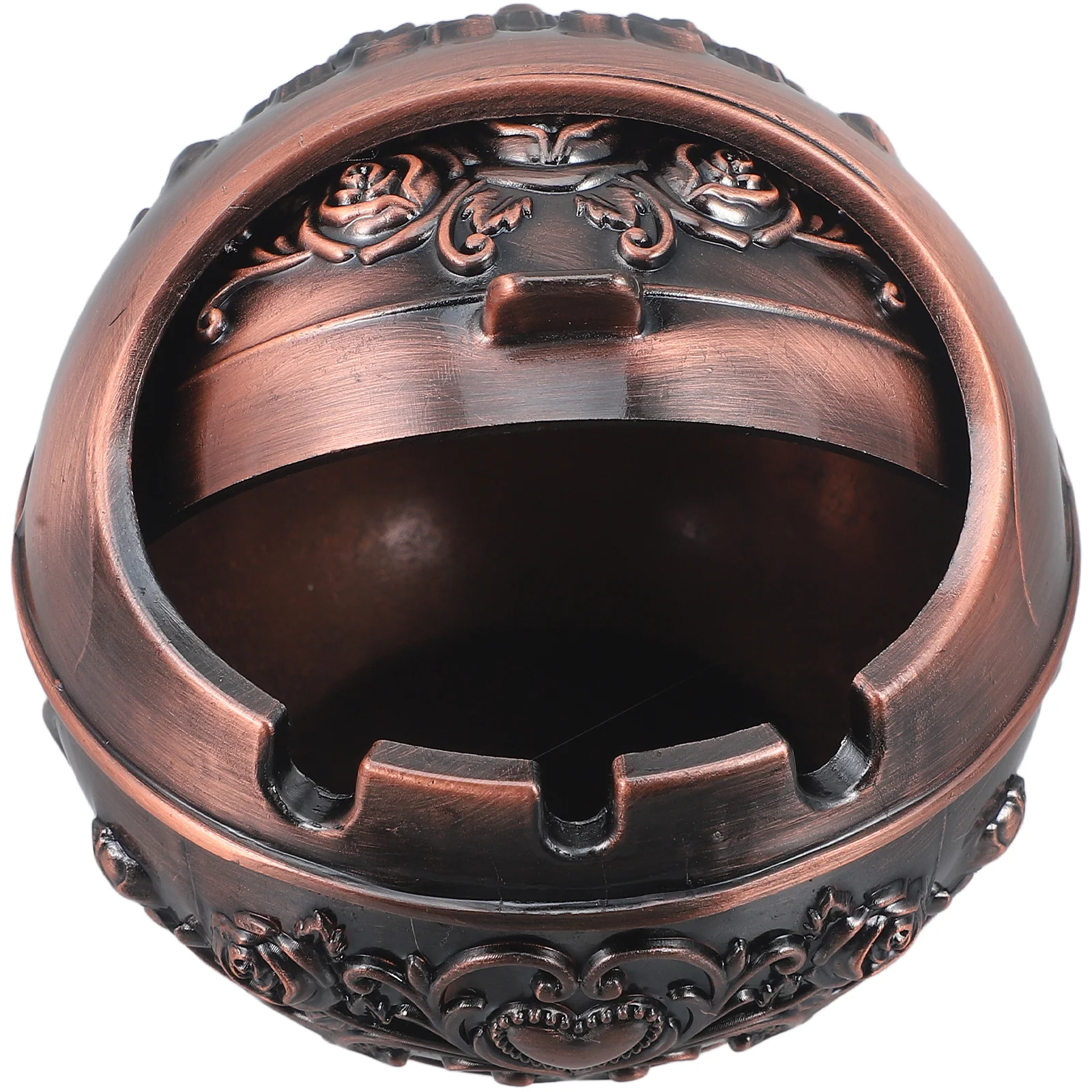 

Retro Ashtray Zinc Alloy Windproof Design Large Capacity Indoor Outdoor Use Metal Cigarette Holder Creative Desktop