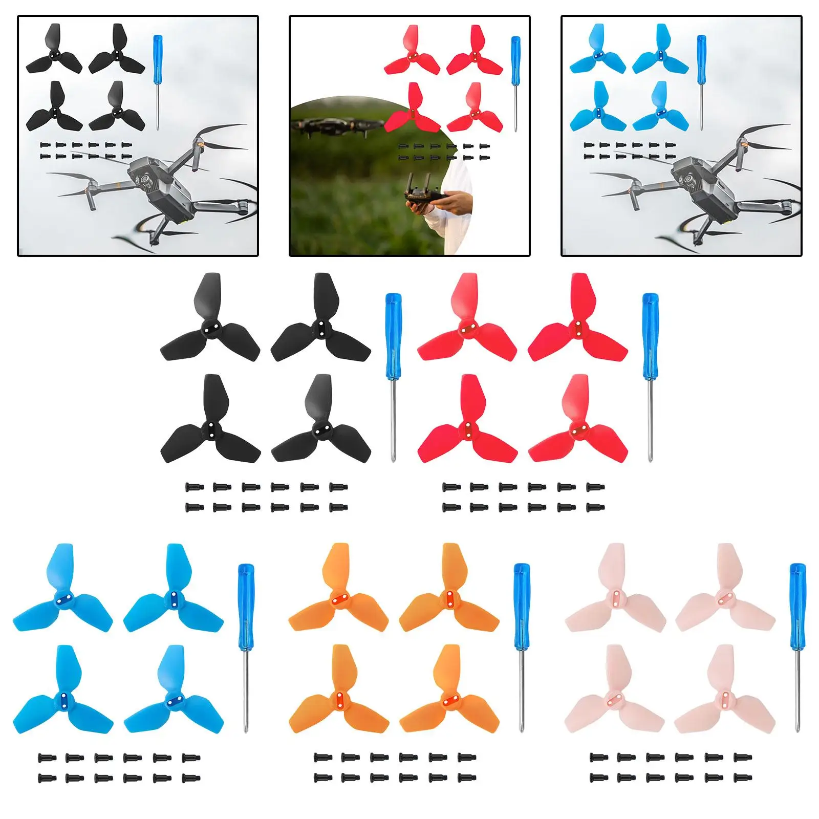 4 szt. Śmigła niski poziom hałasu DIY Quick Release przenośne akcesoria do dronów RC Drone wymiana części zamiennych do dronów RC Quadcopter