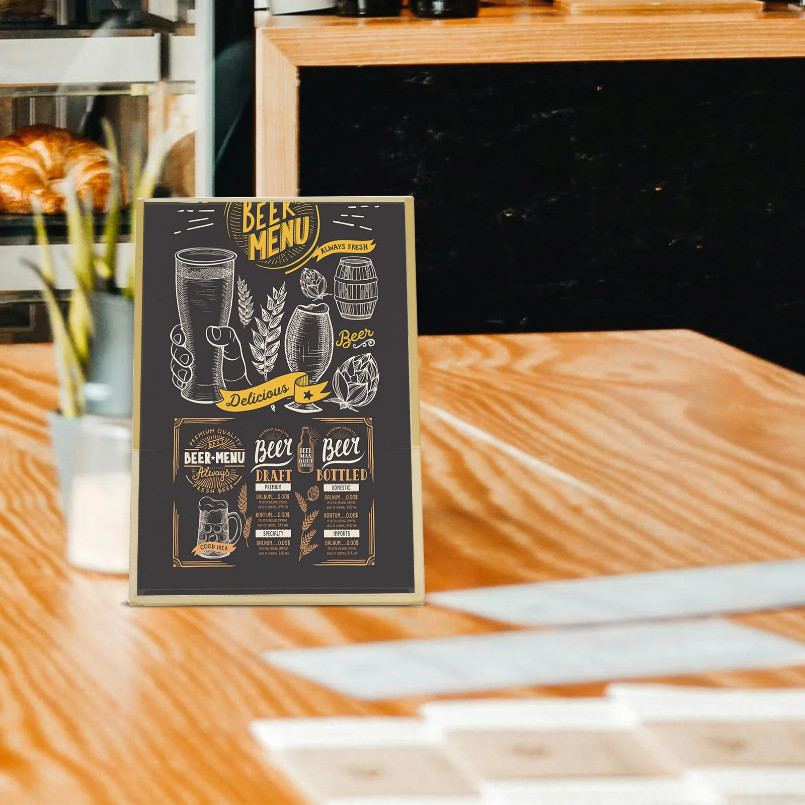 

6Pcs Acrylic Sign Holder 10.2x15.2cm Clear L Shape Stand Double Sided Slanted Display for Table Number Menu Office Restaurant