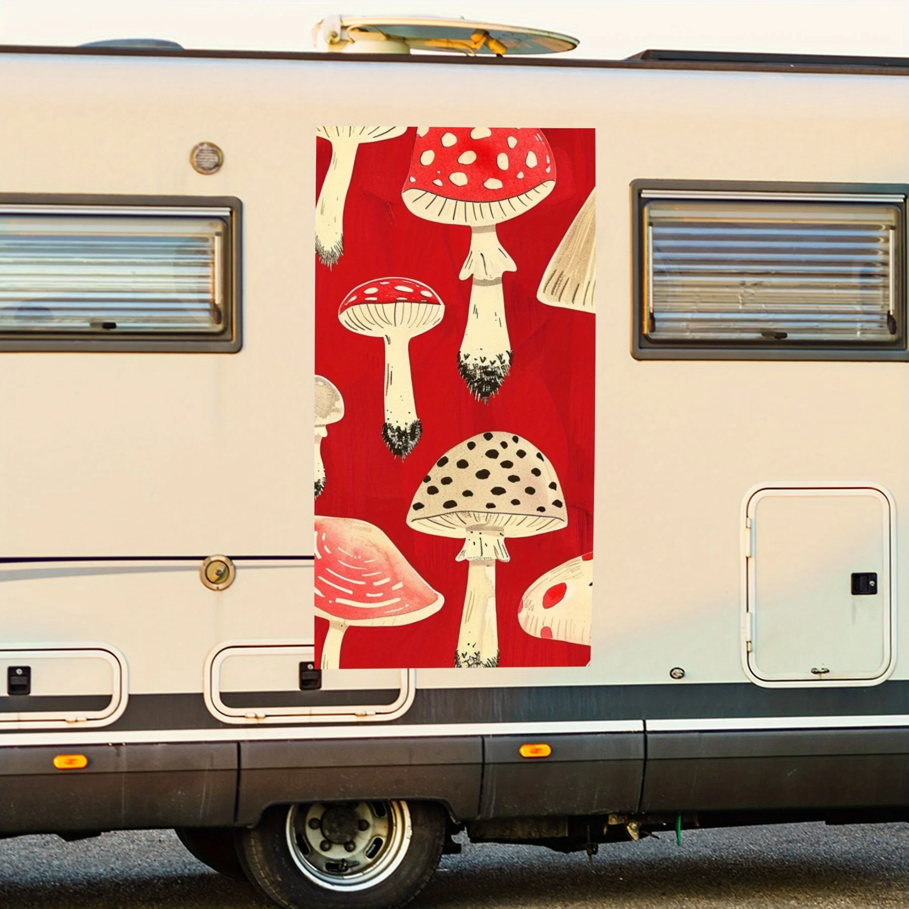 

Cute Mushroom Pattern Car Sticker,Vinyl decal on the side of the motor home, waterproof self-adhesive vinyl sticker on the side
