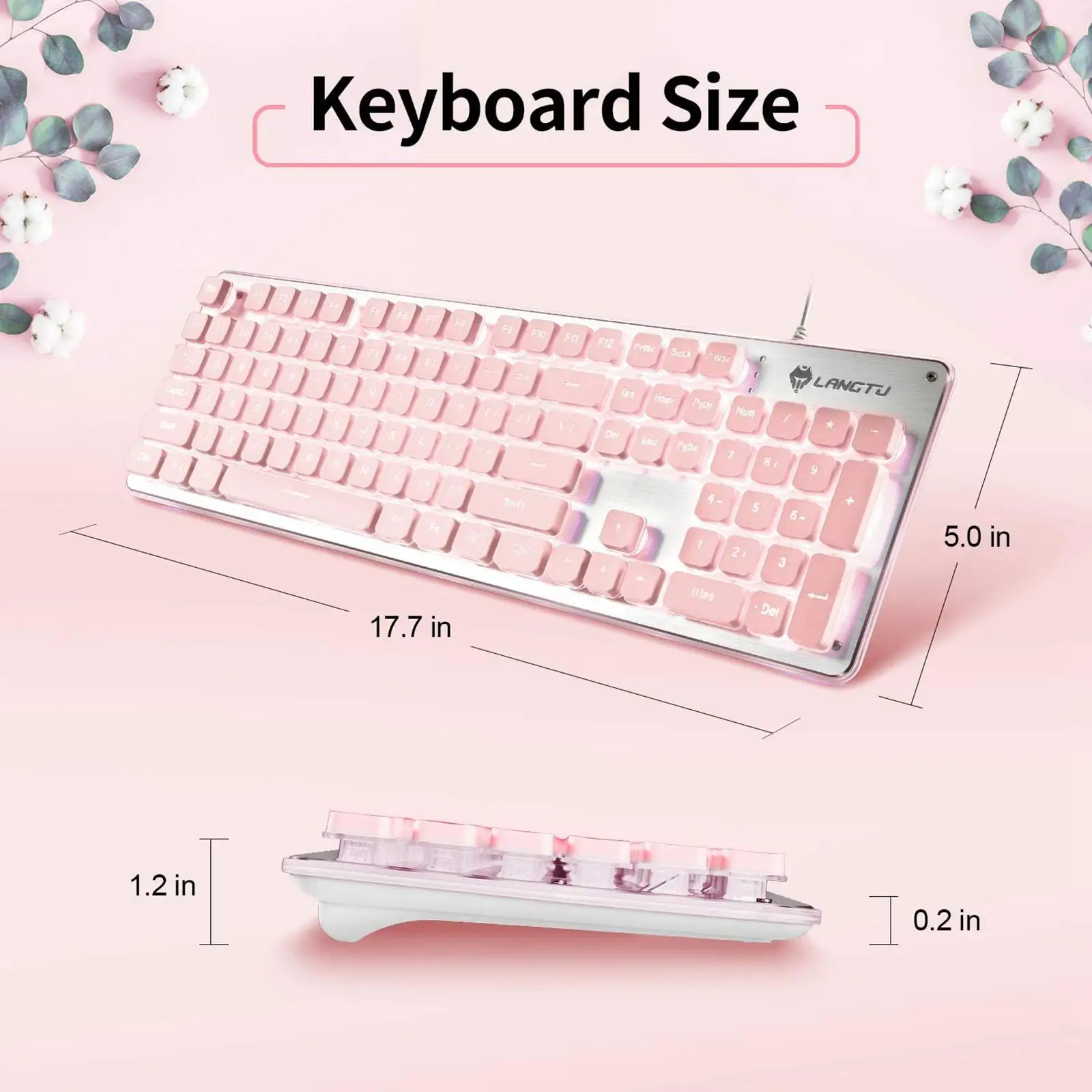 

-Slim Membrane Gaming Keyboard for Study All-Metal Panel USB Wired